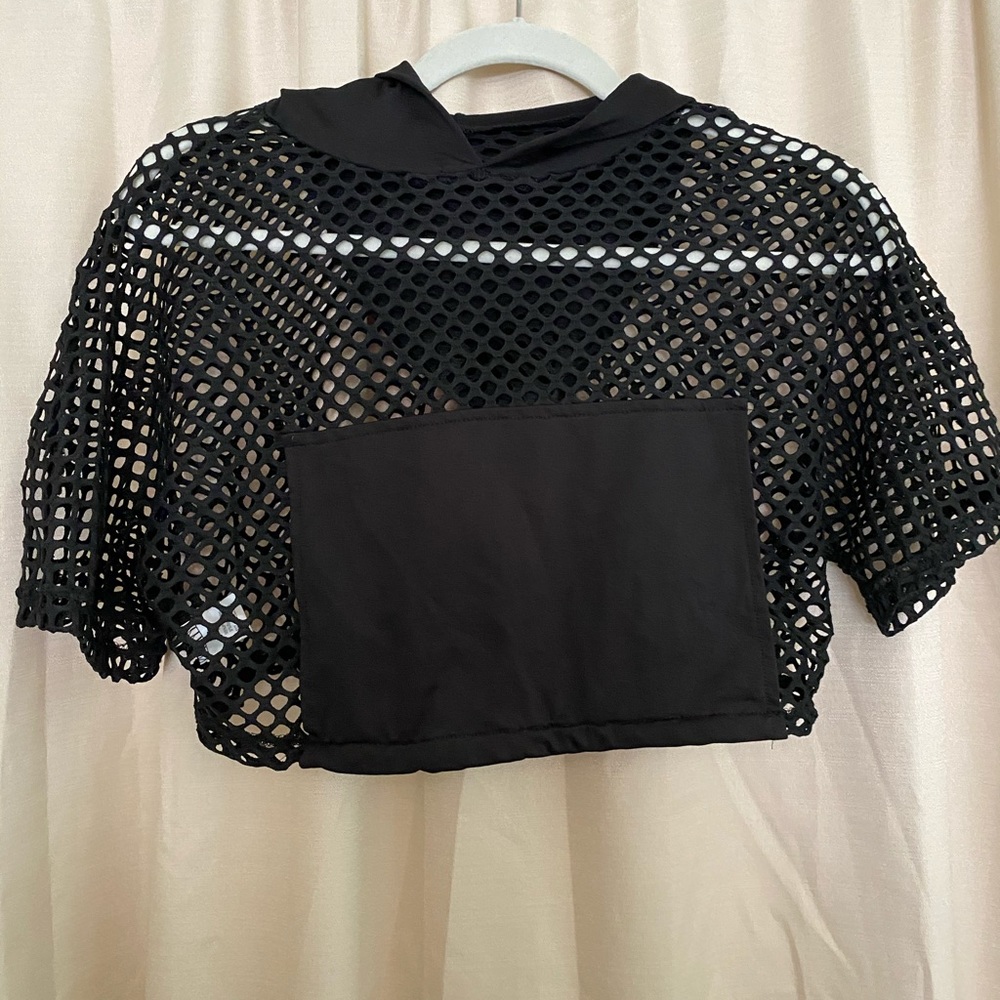 Rave crop hoodie with holes